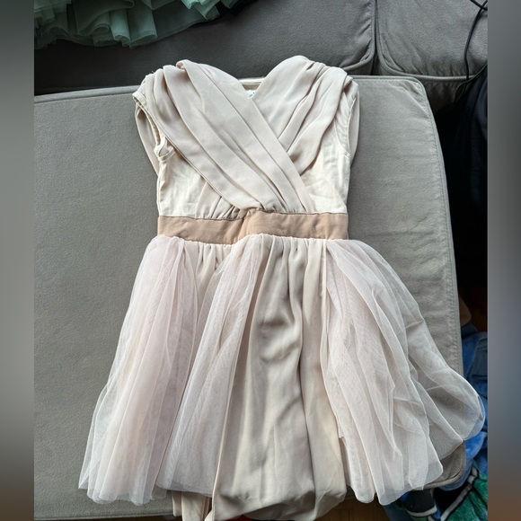 Elegant Cream and Tan Dress - Picture 1 of 1